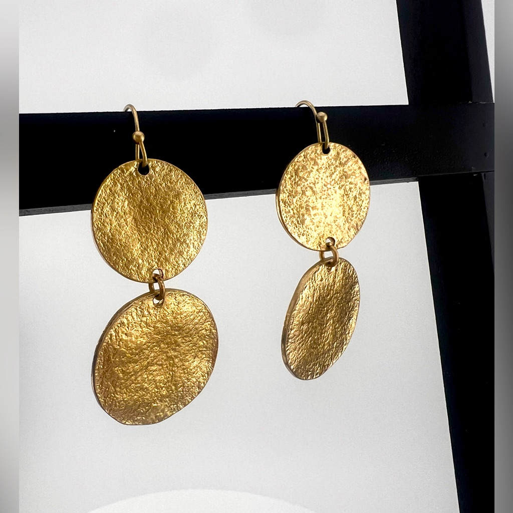 Jbloom Artisan Gold Earrings - Stacked Circles
